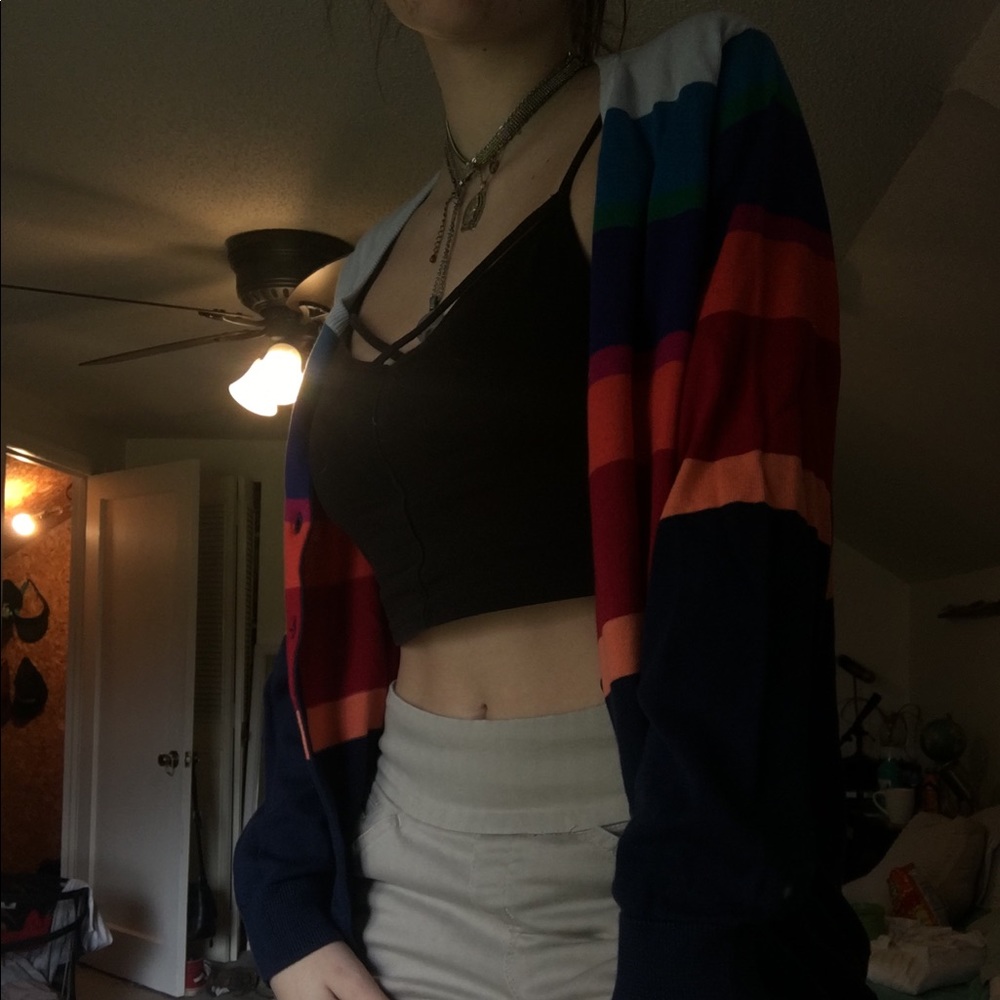 Colorful lands end cardigan